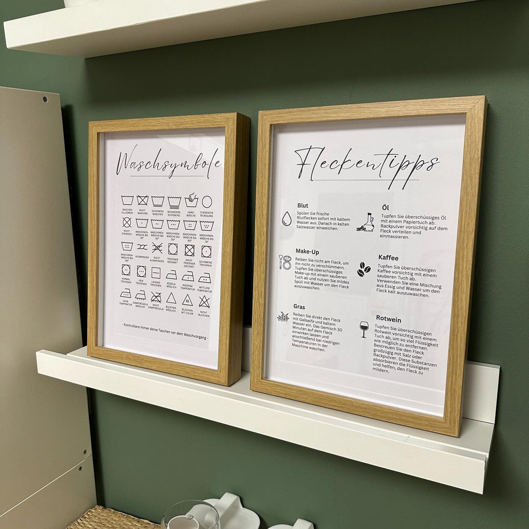 wäsche waschen poster waschsymbole